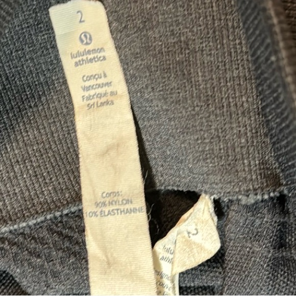 Lululemon Athletica charcoal cropped ribbed leggings size 2 - Picture 8 of 10